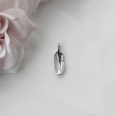 Подвеска с Перо, 18*5 мм, родий, П575