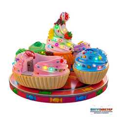 Аттракцион чашки «Капкейки» 4 чашки, 8 мест, 2×2×1,5 м