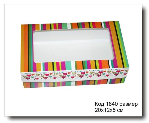 Коробка с окном код 1840 размер 20х12х5 см для макарун