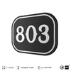 Номерок на дверь квартиры 803, для кабинета, офиса, шильдик 9 х 7 см, черный, Айдентика Технолоджи