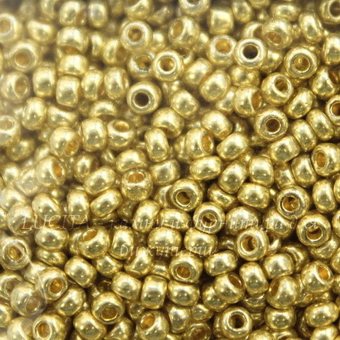 18181 Бисер 10/0 Preciosa Кристалл Соль-Гель металлик золотой