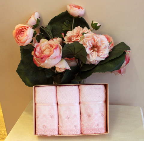 Набор махровых салфеток СЕЛЕН   Soft Cotton розовые