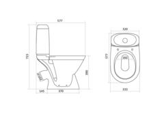 Унитаз-компакт Римини 1WH302130 с диагональным выпуском