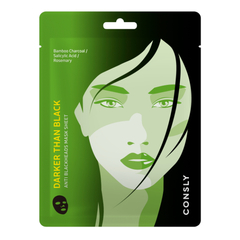 Consly Маска тканевая против черных точек - Darker than black anti blackheads mask sheet, 25мл