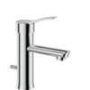 Delabie 2720TEP Смеситель EP для раковины, В.95, Д.120, тяга+слив, сплошная рукоятка
