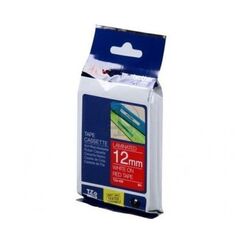 Ламинированная лента для наклеек Brother TZe-435 - ширина 12 мм, белый шрифт на красном фоне