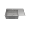 Lemark 9937149 KEZADRA 780L Мойка кухонная с крылом из нерж.стали (чаша слева) цвет:сталь в комплекте крепеж, арматура сливная с прямоуг.переливом, сифон