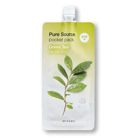 Missha Pure Source Pocket Pack Green Tea - Компактная маска для лица с зеленым чаем