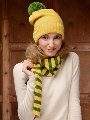 Комплект шапка и шарф с шерстью мериноса Norveg женский