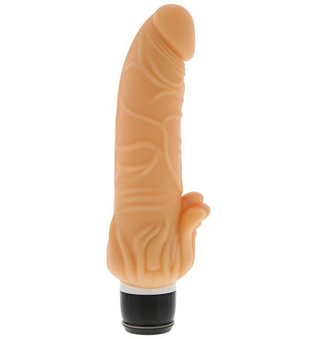 Телесный вибратор с лепестками в основании PURRFECT SILICONE CLASSIC 7INCH FLESH - 18 см. - Dream Toys Purrfect Silicone 20777