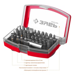 ЗУБР МХ-32, 32 шт, набор бит с магнитным адаптером (26393-H32)