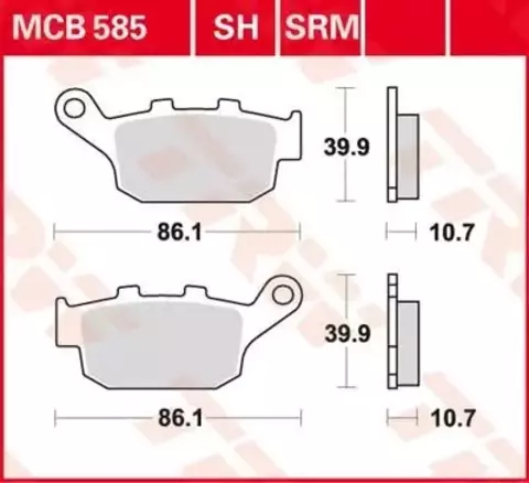 Колодки тормозные дисковые MCB585SH