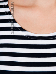 Купить Тельняшка женская приталенная с рукавом 3/4 (черная полоса) в Магазине тельняшек
