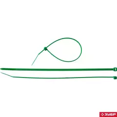ЗУБР КС-З1, 2.5 x 150 мм, нейлон РА66, 100 шт, зеленые, кабельные стяжки, Профессионал (309060-25-150)