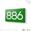 Номер на дверь 886, табличка на дверь для офиса, квартиры, кабинета, аудитории, склада, зеленая 120х70 мм, Айдентика Технолоджи