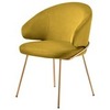 Стул Lime, горчичный микровелюр с золотыми ножками