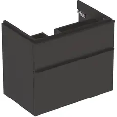 Шкафчик для раковины Geberit Smyle Square, с двумя выдвижными ящиками: B=73.4см, H=61.7см, T=47см, Темно-серый / Матовое покрытие фото