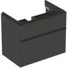 Шкафчик для раковины Geberit Smyle Square, с двумя выдвижными ящиками: B=73.4см, H=61.7см, T=47см, Темно-серый / Матовое покрытие
