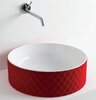 OSL009 01 62 Artceram ROMBO Раковина настольная  44 см, цвет bianco/rosso (фактура - бархат)