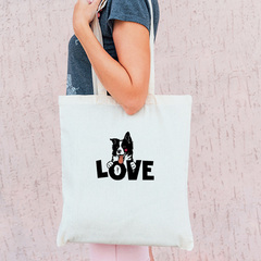 Тканевая сумка "Бордер Колли - LOVE"