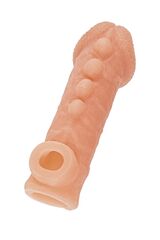 Телесная закрытая насадка с шишечками Cock Sleeve Size L - 17,6 см. - 