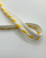 Кант в диагональную полоску, цвет: жёлтый /белый; ширина 3мм