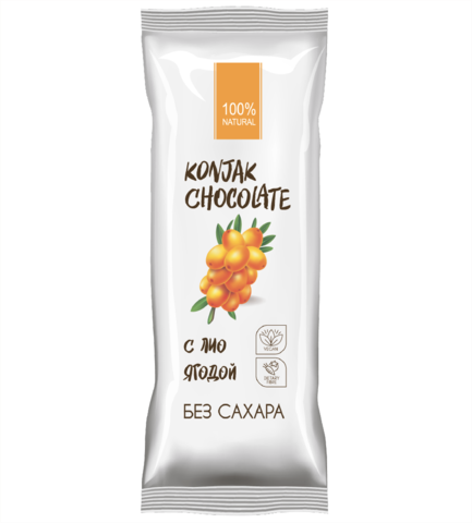 ШОКОЛАД БЕЗ САХАРА KONJAK CHOCOLATE ОБЛЕПИХОВЫЙ