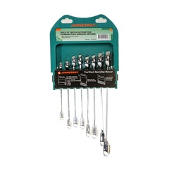 Jonnesway W45308S Набор ключей гаечных комбинированных трещоточных на держателе, 8-19 мм, 8 предметов 48389