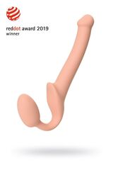 Телесный безремневой страпон Silicone Bendable Strap-On S - 