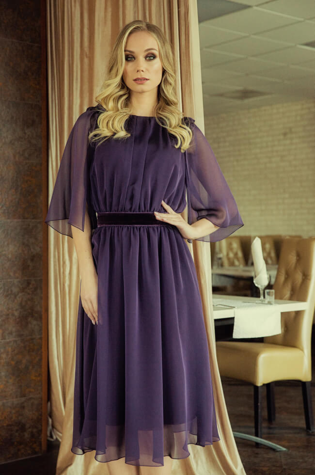 51056 Платье женское (дымчато-фиолетовый)