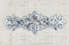 Термоаппликация орнамент люрекс пайетки, р. 21×8 см, серебро