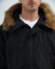 Парка Alpha Industries N-3B Logo Oxford Parka Black (Черная)