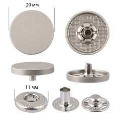 Кнопка установочная S-образная (Альфа), пр-во Китай, d 20 мм, матовый никель