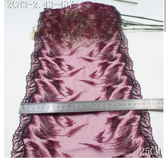 Вышивка на сетке бургунди 25 см