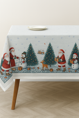 Новогодняя скатерть 150х220 "Дед Мороз", без пропитки
