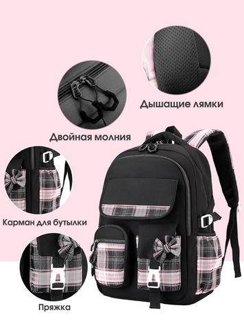 Картинка рюкзак школьный Skully 3291 Black - 7