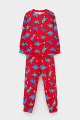 пижама  для мальчика  К 1552/насыщенно-красный,динозавры
