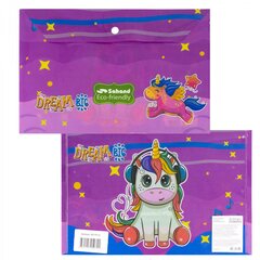 
          Папка-конверт на кнопке Sahand A4, 220х320 мм, 180 мкм, ассорти, с рисунком, "Единорог"