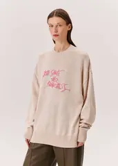 Джемпер GOD SAVE THE PRINCESS бежевого цвета