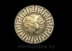 Силиконовый молд № 399 медальон Козерог 6 см