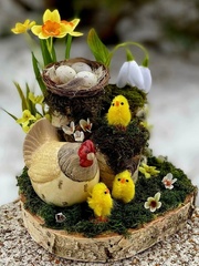 Цыплята декоративные мини разноцветные, пушистые, 2*4 см, набор 8 шт.