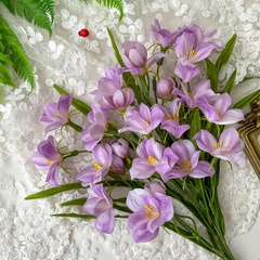 Подснежники искусственные, нежно-сиреневые, 6 веток, 30 см, набор 2 букета.