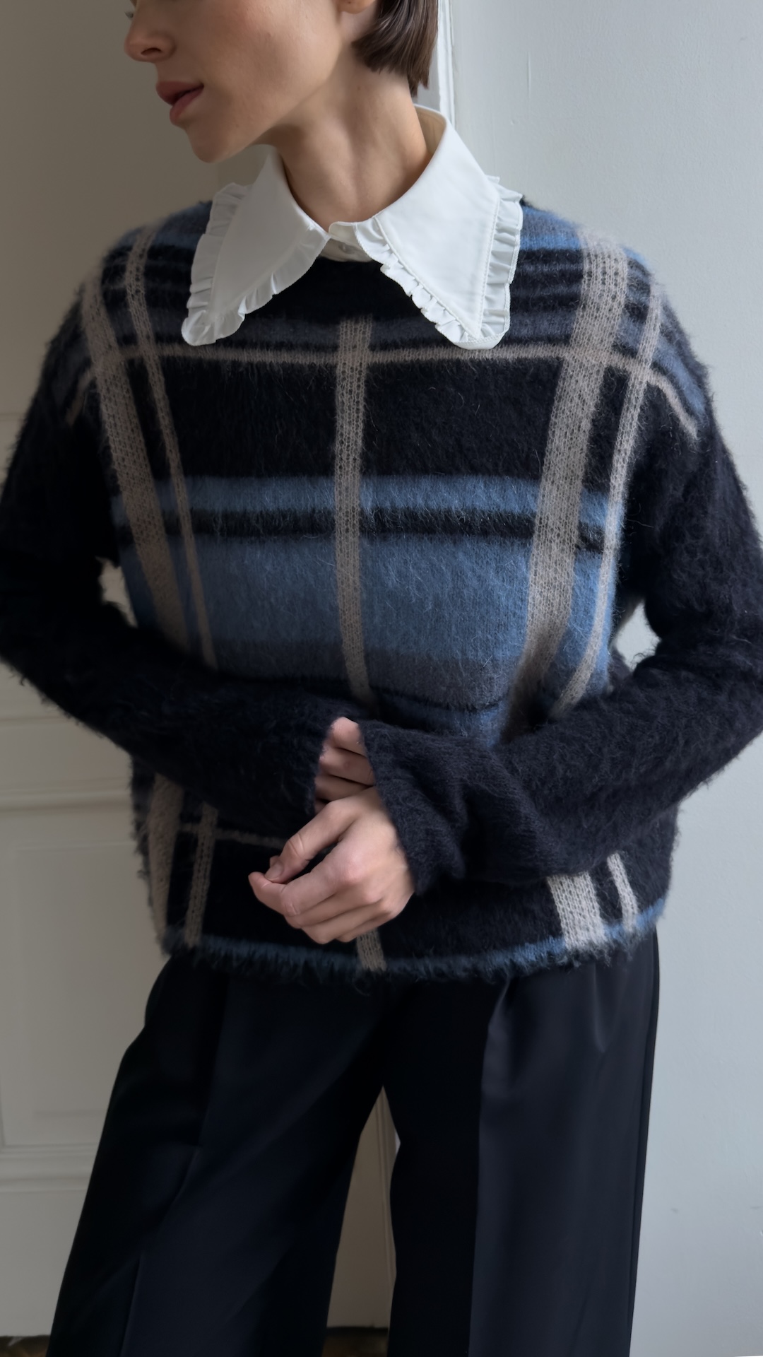 Манишка с отложным английским воротником с оборками