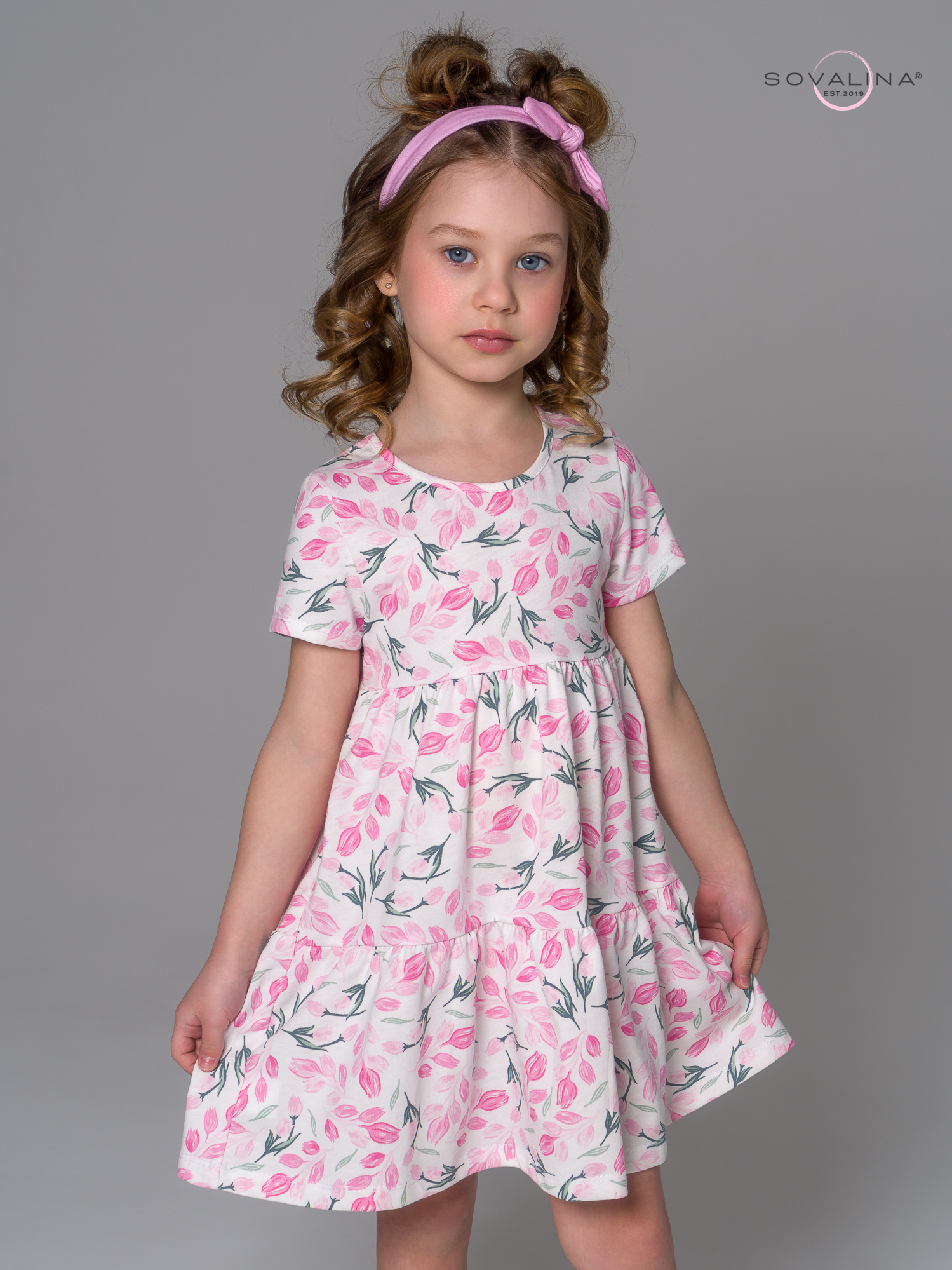 Платье Тия розовые тюльпанчики