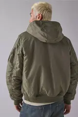 Бомбер Alpha Industries MA-1 Hooded Logo Oxford OG-107 Green (Зеленый)