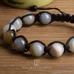 Браслет Шамбала "Марса". Нефрит Д 12мм.