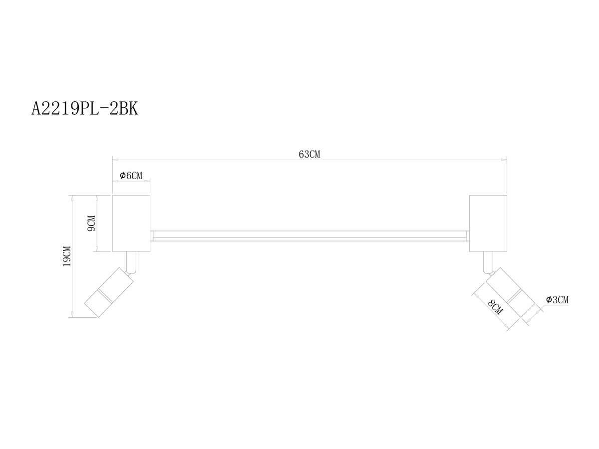 Светодиодный спот Arte Lamp Rasalas A2219PL-2BK