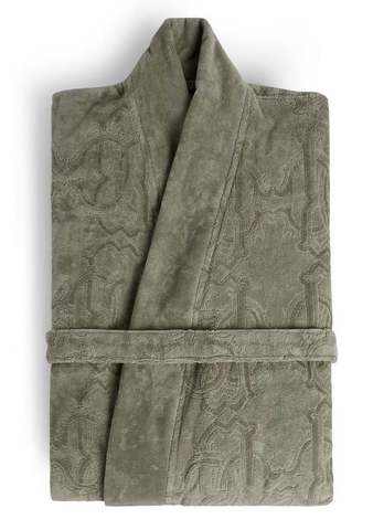 Халат махровый Roberto Cavalli Araldico light grey 946 с шалькой