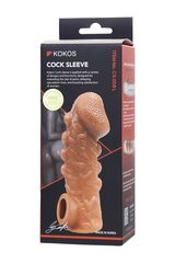 Телесная закрытая насадка с шишечками Cock Sleeve Size L - 17,6 см. - 