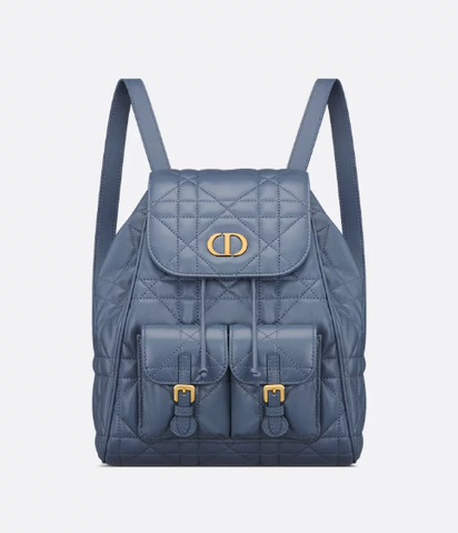 Рюкзак Dior Caro синий, модель среднего формата